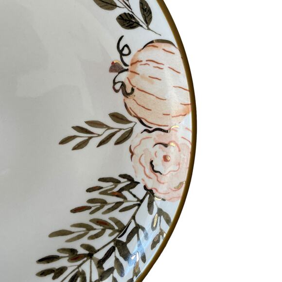 POTTER'S STUDIO Fall Pumpkin Floral 11in Ceramic Dinner Plates Set of 4 NEW - Picture 9 of 11